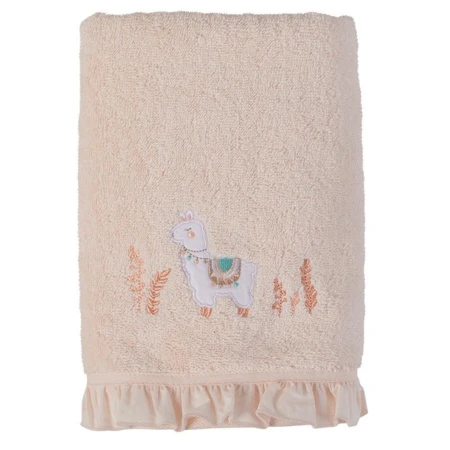 Serviette De Toilette Bouclette De Coton Biologique Broderie Lama Inca CARRE BLANC : Comparateur, Avis, Prix